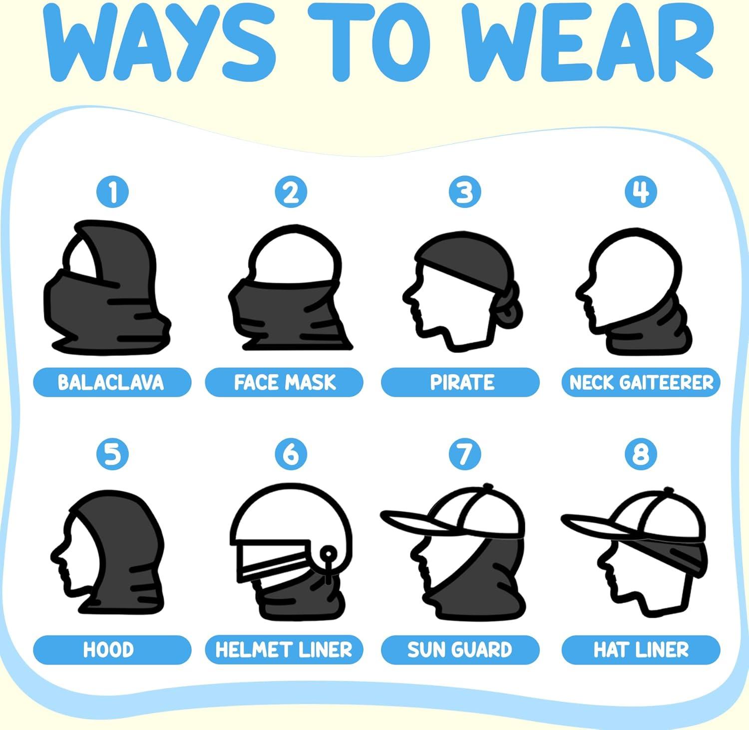 imageSukeen Kids Summer Balaclava for Boys Girls UV Sun Protection Face Cover Cooling Face Mask Breathable Neck Gaiter for OutdoorBlack