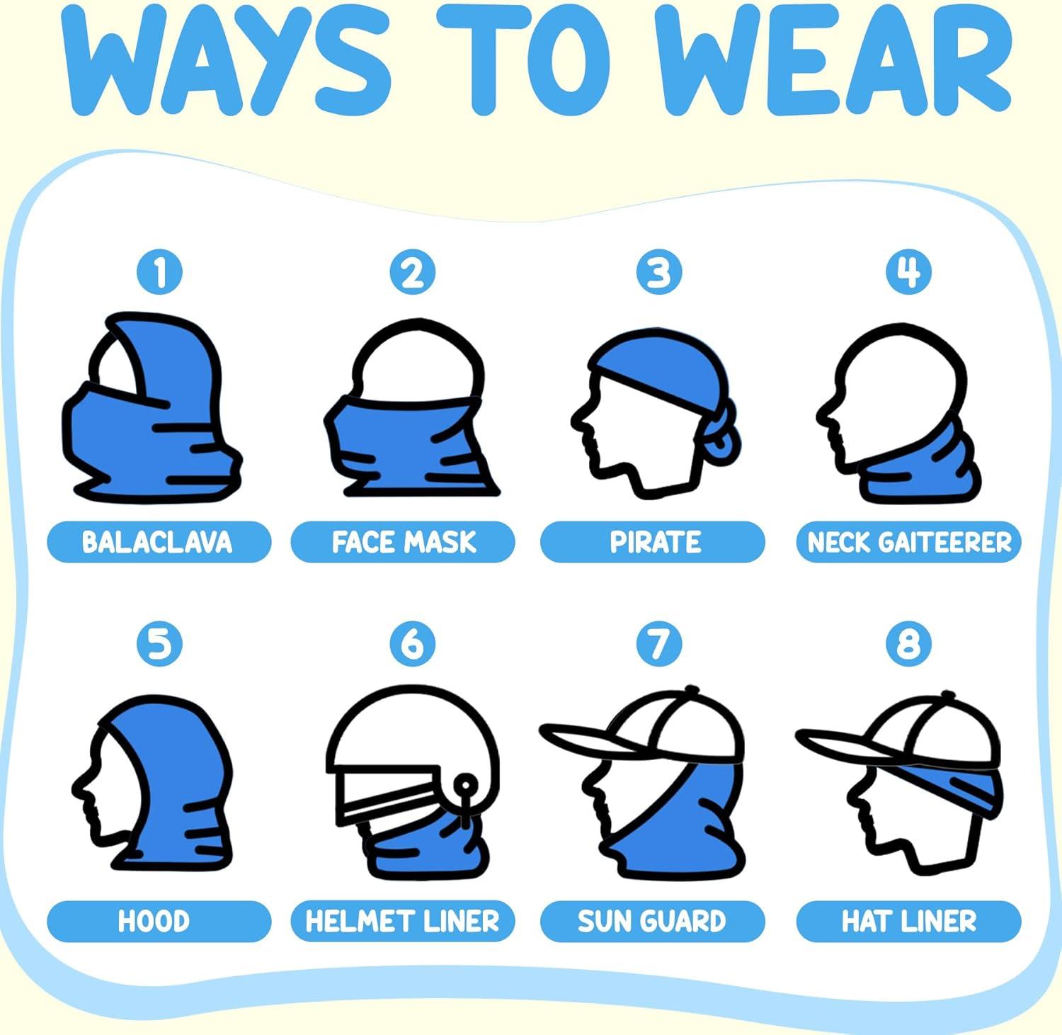 imageSukeen Kids Summer Balaclava for Boys Girls UV Sun Protection Face Cover Cooling Face Mask Breathable Neck Gaiter for OutdoorBlue