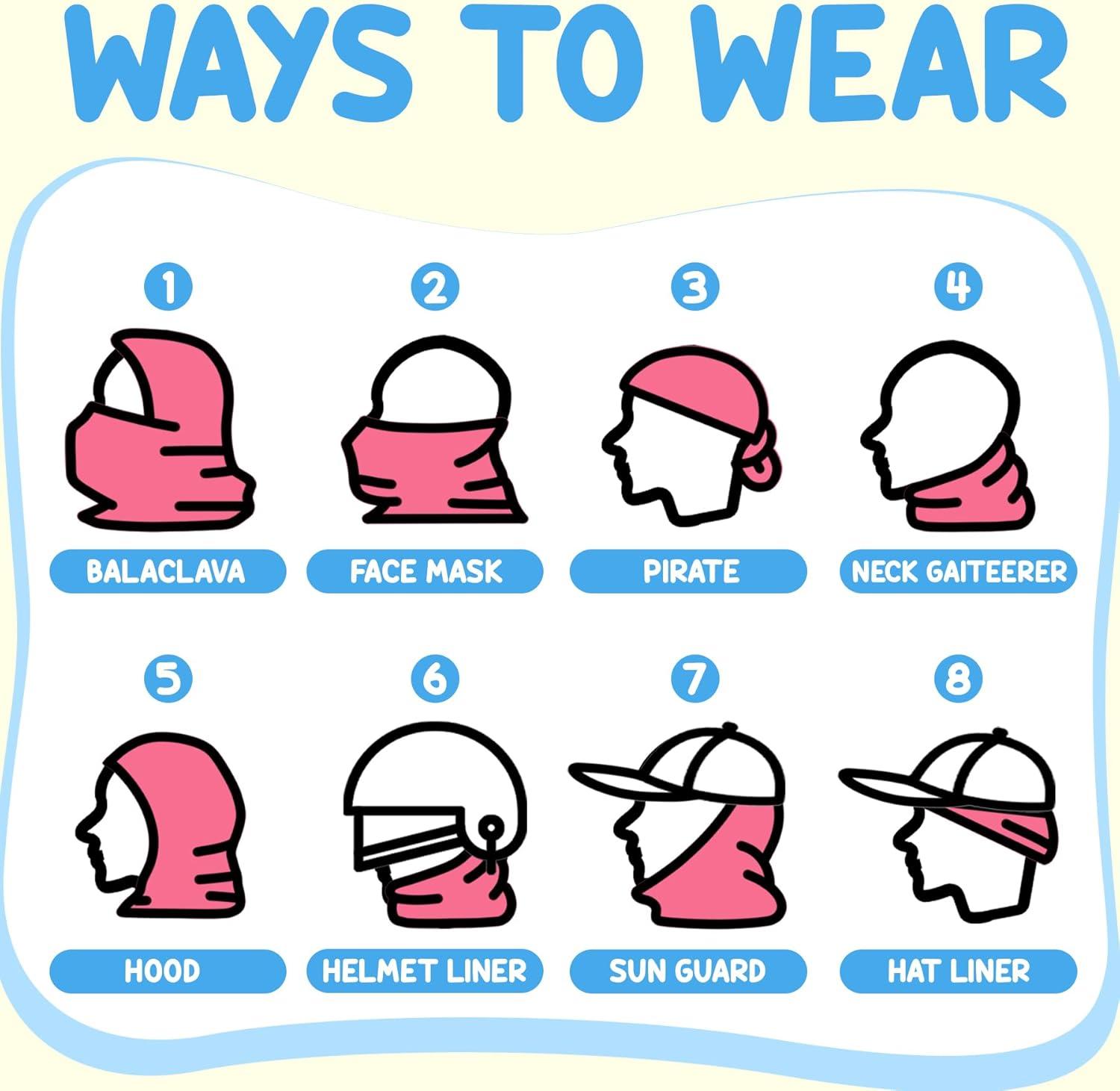 imageSukeen Kids Summer Balaclava for Boys Girls UV Sun Protection Face Cover Cooling Face Mask Breathable Neck Gaiter for OutdoorPink