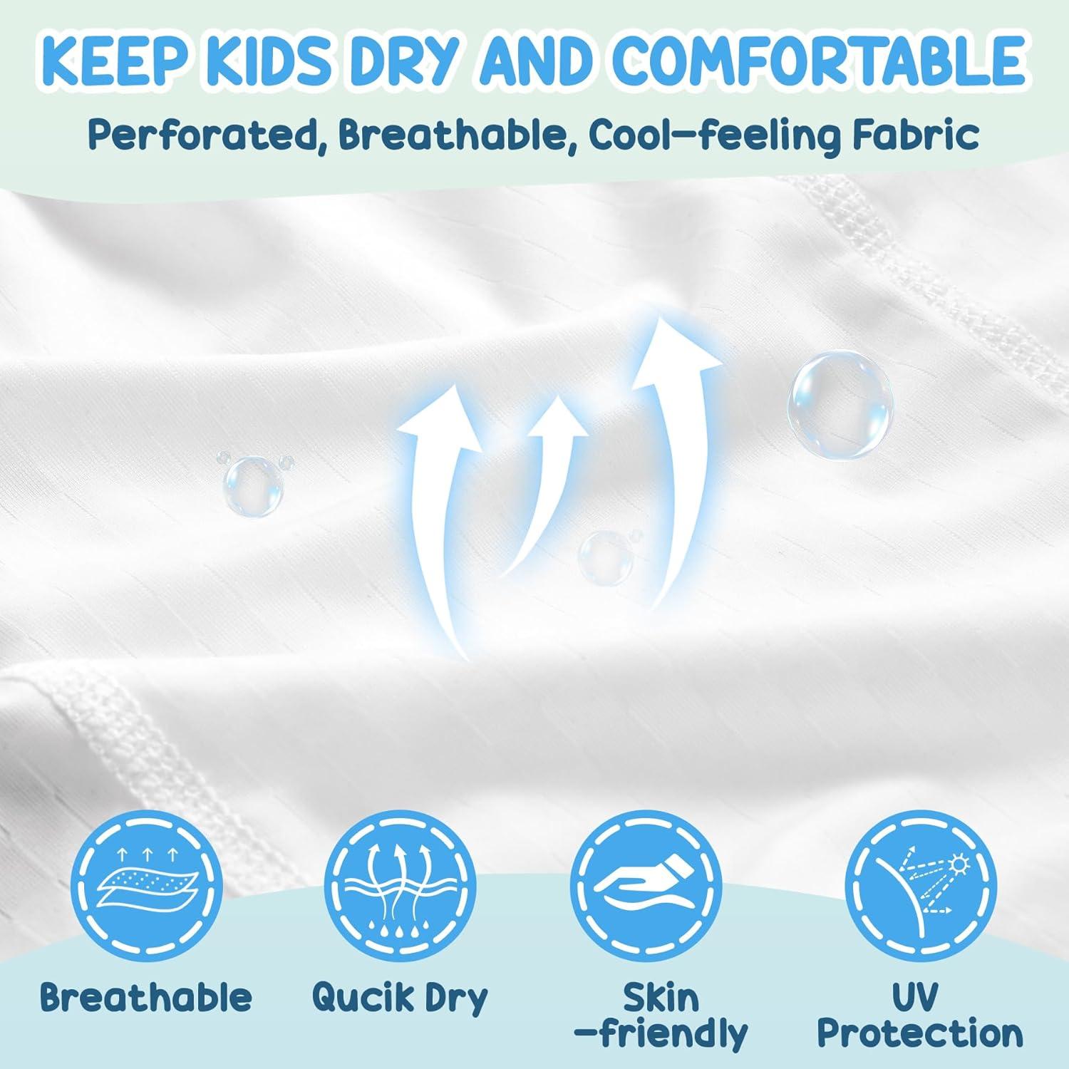 imageSukeen Kids Summer Balaclava for Boys Girls UV Sun Protection Face Cover Cooling Face Mask Breathable Neck Gaiter for OutdoorWhite