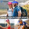 imageSukeen 2 Pack Sports Sun Visor Men Women Lightweight Packable Cooling Stretchy Visor Hat for Running Tennis GolfBlueRose Red