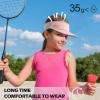imageSukeen 2 Packs Kids Sun Visor Hats for Girls BoysLightweight Sports Cap Cooling UPF50 Sun Hat for Running Outdoor Activity WhitePink
