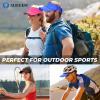 imageSukeen 3 Pack Sports Sun Visor Men Women Lightweight Packable Cooling Stretchy Visor Hat for Running Tennis GolfBlackBlueRose Red