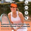 imageSukeen 3 Pack Sports Sun Visor Men Women Lightweight Packable Cooling Stretchy Visor Hat for Running Tennis GolfBlueOrangeRose Red