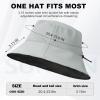 imageSukeen Bucket Hat for Women Men Lightweight Packable Fisherman Hat Reversible Adjustable Cooling Sun Hat for Hiking TravelGrayBlack