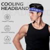 imageSukeen Headbands for Men Sweatbands Running Headbands Moisture Wicking Mens Headband Reflective Sports Headband Non Slip Cooling Headband for Gym Fitness Exercisea Blue