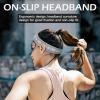 imageSukeen Headbands for Men Sweatbands Running Headbands Moisture Wicking Mens Headband Reflective Sports Headband Non Slip Cooling Headband for Gym Fitness Exercisea Gray