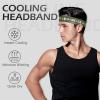 imageSukeen Headbands for Men Sweatbands Running Headbands Moisture Wicking Mens Headband Reflective Sports Headband Non Slip Cooling Headband for Gym Fitness Exercisea Dark Green