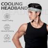 imageSukeen Headbands for Men Sweatbands Running Headbands Moisture Wicking Mens Headband Reflective Sports Headband Non Slip Cooling Headband for Gym Fitness Exercisea Gray