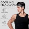imageSukeen Headbands for Men Sweatbands Running Headbands Moisture Wicking Mens Headband Reflective Sports Headband Non Slip Cooling Headband for Gym Fitness Exercisea Black