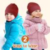 imageSukeen Kids Beanie Hat for Girls Boys Seepage Proof Warm Skull Cap Soft Cold Weather Hat Ages 412 for Daily OutdoorWine Red