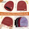 imageSukeen Kids Beanie Hat for Girls Boys Seepage Proof Warm Skull Cap Soft Cold Weather Hat Ages 412 for Daily OutdoorWine Red