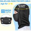 imageSukeen Kids Summer Balaclava for Boys Girls UV Sun Protection Face Cover Cooling Face Mask Breathable Neck Gaiter for OutdoorBlack