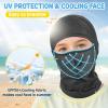 imageSukeen Kids Summer Balaclava for Boys Girls UV Sun Protection Face Cover Cooling Face Mask Breathable Neck Gaiter for OutdoorBlack