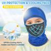 imageSukeen Kids Summer Balaclava for Boys Girls UV Sun Protection Face Cover Cooling Face Mask Breathable Neck Gaiter for OutdoorBlue