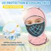 imageSukeen Kids Summer Balaclava for Boys Girls UV Sun Protection Face Cover Cooling Face Mask Breathable Neck Gaiter for OutdoorPink