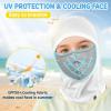 imageSukeen Kids Summer Balaclava for Boys Girls UV Sun Protection Face Cover Cooling Face Mask Breathable Neck Gaiter for OutdoorWhite