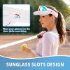 imageSukeen Sports Sun Visor Men Women Reflective Running Visor Lightweight Adjustable Visor Hat for Golf Tennis Sunglass SlotsWhite