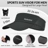 imageSukeen Sun Visor Hat for Men Large Head Lightweight Cooling Stretchy Visor Hat for Running Tennis Golf Daily WearBlack