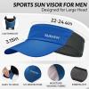 imageSukeen Sun Visor Hat for Men Large Head Lightweight Cooling Stretchy Visor Hat for Running Tennis Golf Daily WearBlue