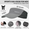 imageSukeen Sun Visor Hat for Men Large Head Lightweight Cooling Stretchy Visor Hat for Running Tennis Golf Daily WearGrey