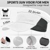 imageSukeen Sun Visor Hat for Men Large Head Lightweight Cooling Stretchy Visor Hat for Running Tennis Golf Daily WearWhite
