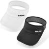 imageSukeen 2 Packs Kids Sun Visor Hats for Girls BoysLightweight Sports Cap Cooling UPF50 Sun Hat for Running Outdoor Activity WhiteBlack