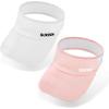 imageSukeen 2 Packs Kids Sun Visor Hats for Girls BoysLightweight Sports Cap Cooling UPF50 Sun Hat for Running Outdoor Activity WhitePink