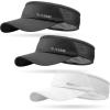 imageSukeen 3 Pack Sports Sun Visor Men Women Lightweight Packable Cooling Stretchy Visor Hat for Running Tennis Golf2 BlackWhite