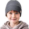 imageSukeen Kids Beanie Hat for Girls Boys Seepage Proof Warm Skull Cap Soft Cold Weather Hat Ages 412 for Daily OutdoorGrey