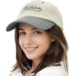 imageSukeen Baseball Caps for Teenage Big Kids Adjustable TwoTone Corduroy Hat Casual Caps for Everyday OutdoorGrey