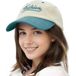 imageSukeen Baseball Caps for Teenage Big Kids Adjustable TwoTone Corduroy Hat Casual Caps for Everyday OutdoorLake Blue