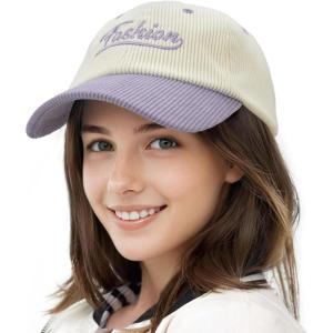 imageSukeen Baseball Caps for Teenage Big Kids Adjustable TwoTone Corduroy Hat Casual Caps for Everyday OutdoorPurple