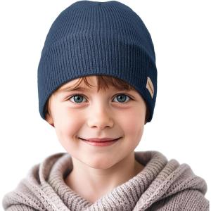 imageSukeen Kids Beanie Hat for Girls Boys Seepage Proof Warm Skull Cap Soft Cold Weather Hat Ages 412 for Daily OutdoorBlue