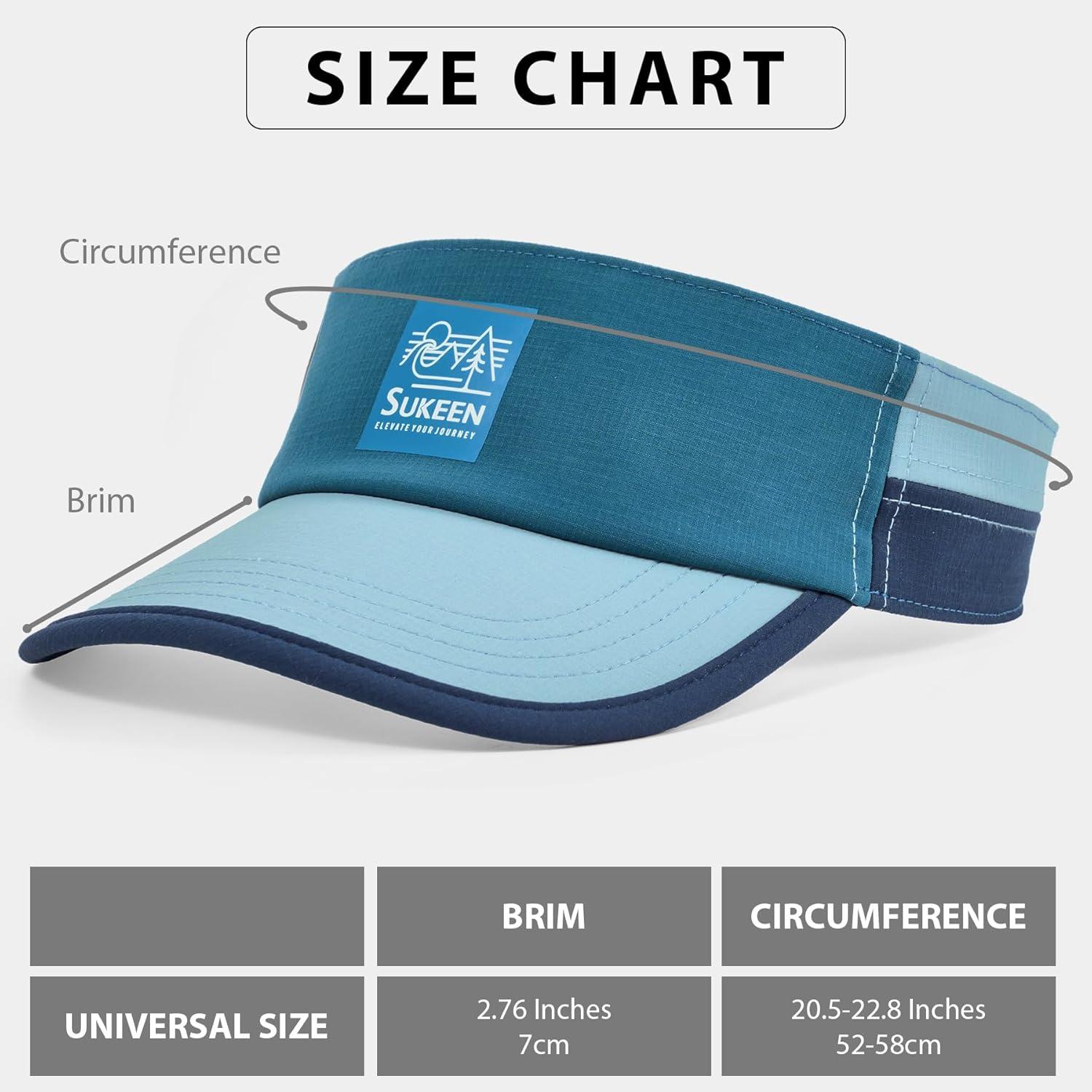imageSukeen Sports Sun Visor for Men Women Lightweight QuickDry Outdoor Visor Hat Packable Running Tennis Golf VisorBlue