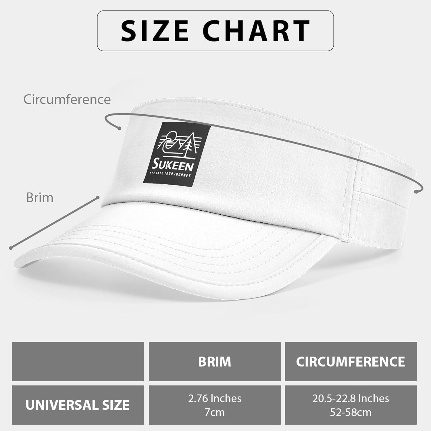 imageSukeen Sports Sun Visor for Men Women Lightweight QuickDry Outdoor Visor Hat Packable Running Tennis Golf VisorWhite