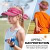 imageSukeen 2 Packs Kids Sun Visor Hats for Girls BoysLightweight Sports Cap Cooling UPF50 Sun Hat for Running Outdoor Activity