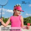 imageSukeen 2 Packs Kids Sun Visor Hats for Girls BoysLightweight Sports Cap Cooling UPF50 Sun Hat for Running Outdoor Activity