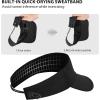 imageSukeen Sports Sun Visor for Men Women Lightweight QuickDry Outdoor Visor Hat Packable Running Tennis Golf VisorBlack