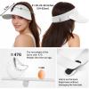 imageSukeen Wide Brim Sun Visor Hat for WomenUPF50 Seamless Sun Hats Lightweight Sports Cap Foldable Ponytail Hat for Outdoor White