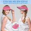 imageSukeen Wide Brim Sun Visor for WomenampampMen Retractable Visors Hat with UV Protection Sun Hats for Beach Golf Garden OutdoorRose Red