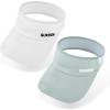 imageSukeen 2 Packs Kids Sun Visor Hats for Girls BoysLightweight Sports Cap Cooling UPF50 Sun Hat for Running Outdoor Activity WhiteLight Gray