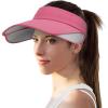imageSukeen Wide Brim Sun Visor for WomenampampMen Retractable Visors Hat with UV Protection Sun Hats for Beach Golf Garden OutdoorRose Red