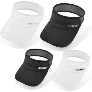imageSukeen 4 Packs Family Sun Visor Hats for ParentChildLightweight Sports Hat UPF50 Sun Hat Cooling Headwear Visor for Running Outdoors