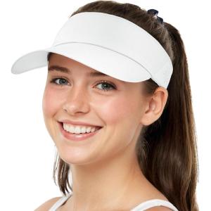 imageSukeen Sports Sun Visor for Men Women Lightweight Empty Top Visor Hat Adjustable Packable Sun Hat for Golf Daily Wear White