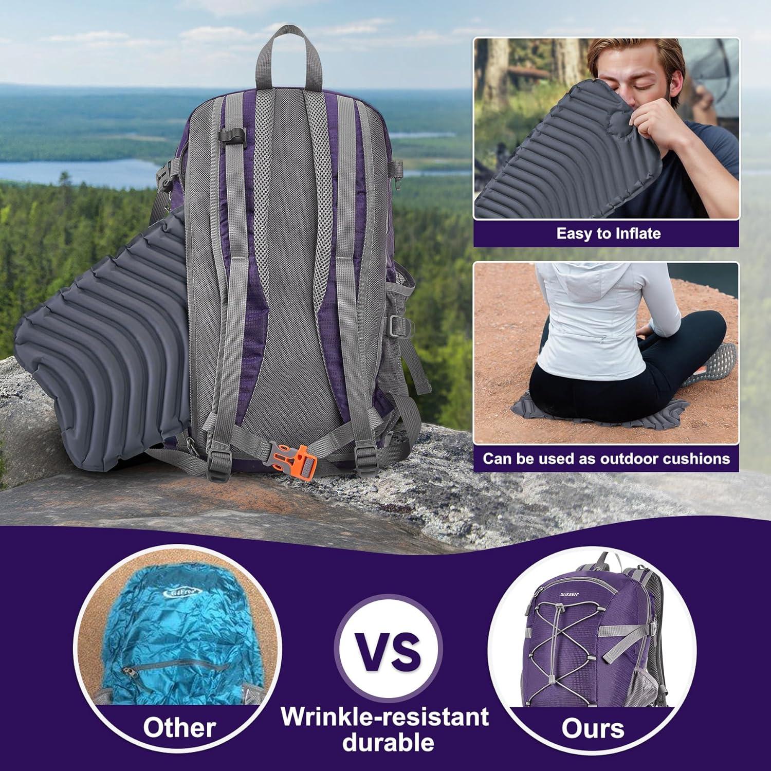 imageSukeen Hiking Backpack Packable Lightweight 30L Backpack Wear Resistant Daypack for Outdoor Travel Camping Cycling