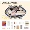 imageSukeen Tote Bag for Women Foldable Tote Bag with Zipper Daily Shoulder Bags for Travel Work Gym