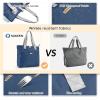 imageSukeen Tote Bag for Women Foldable Tote Bag with Zipper Daily Shoulder Bags for Travel Work Gym