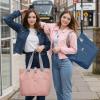 imageSukeen Tote Bag for Women Foldable Tote Bag with Zipper Daily Shoulder Bags for Travel Work Gym