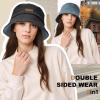 imageSukeen Womens Winter Bucket Hats Faux Fur Fuzzy Warm Fisherman Hat for Trendy DailyBlack